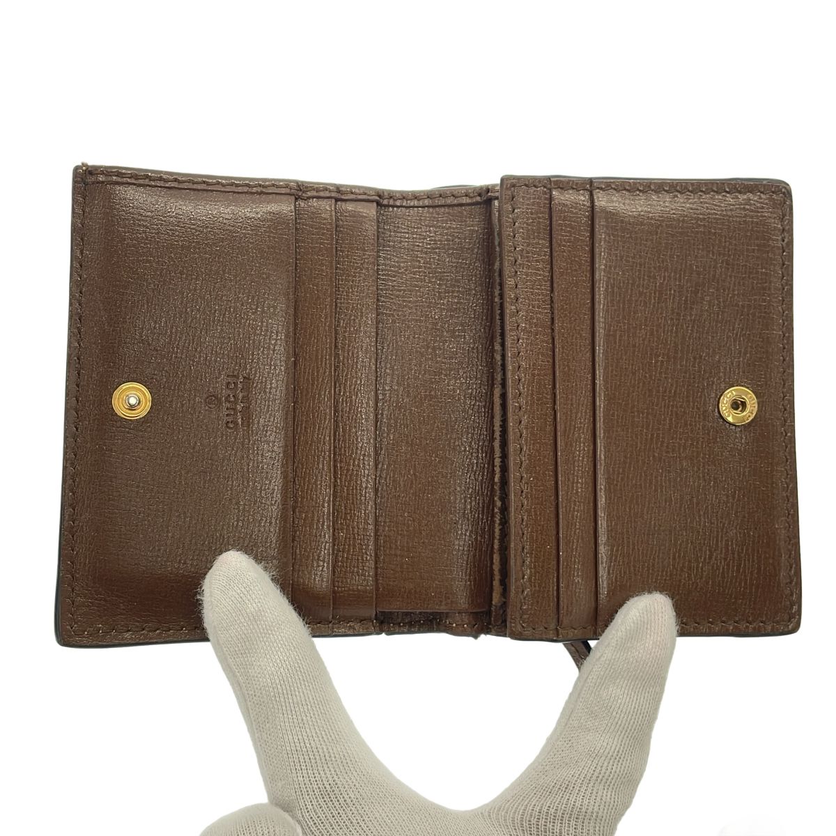 Gucci GG Supreme Heart Compact Wallet Beige — view 4