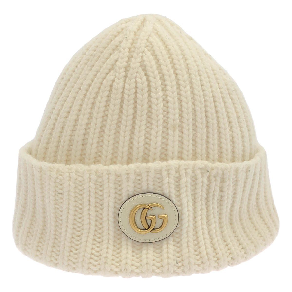 Gucci Double Wool Cashmere Knit Cap White