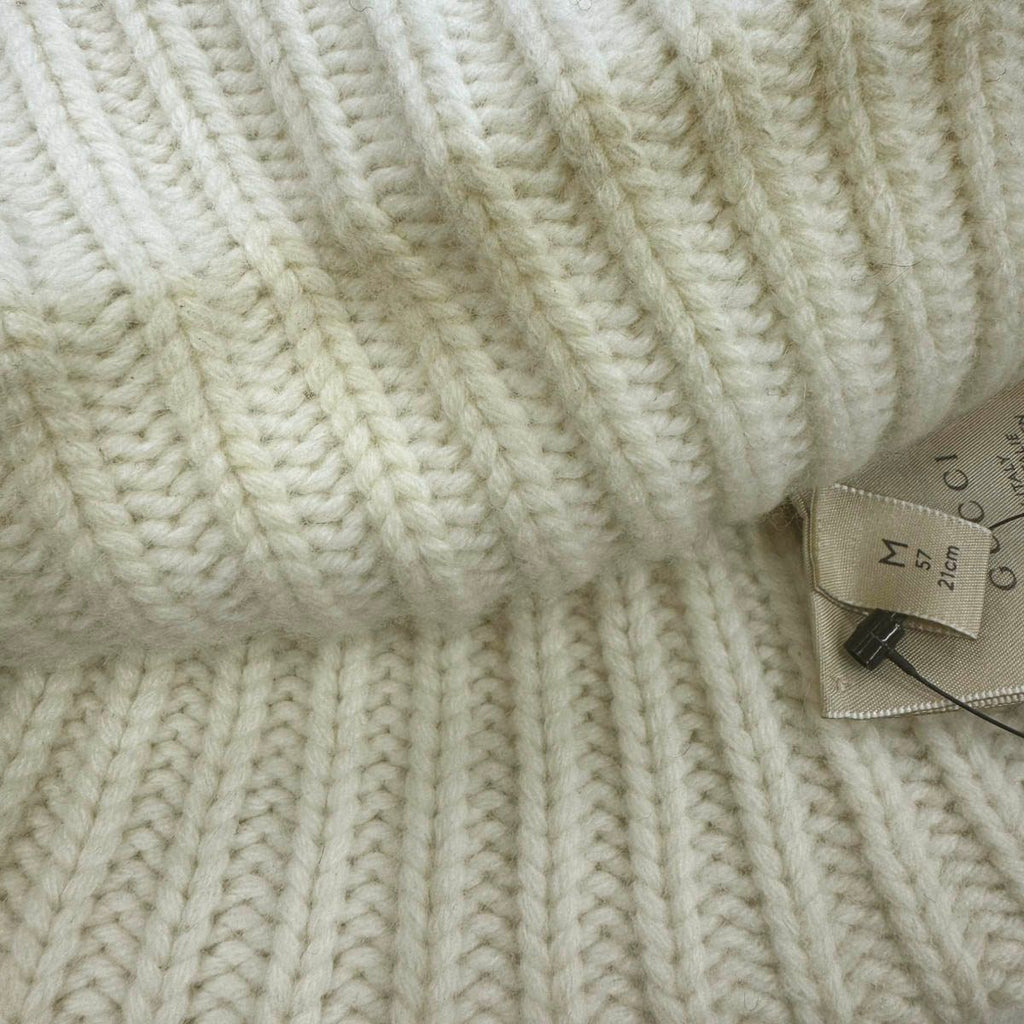 Gucci Double Wool Cashmere Knit Cap White — view 8