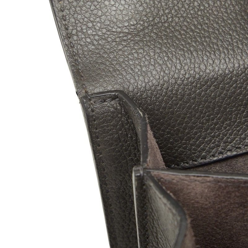 Saint Laurent YSL Logo Sunset Chain Shoulder Bag Gray Leather — view 9