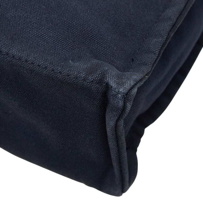 Hermes Fourre Tout PM Mini Tote Navy Brown Canvas — view 6