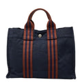 Hermes Fourre Tout PM Mini Tote Navy Brown Canvas
