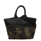 Prada Camouflage Reversible 2-Way Shoulder Bag Khaki Black Nylon