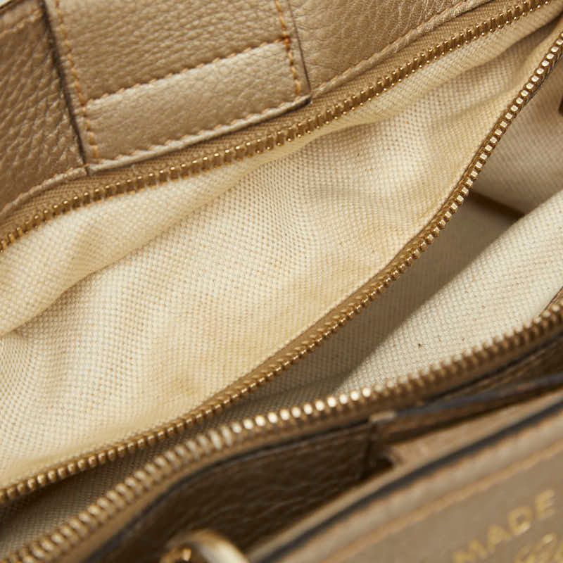 Gucci Bambu 2-Way Shoulder Bag Gold Brown Leather — view 9