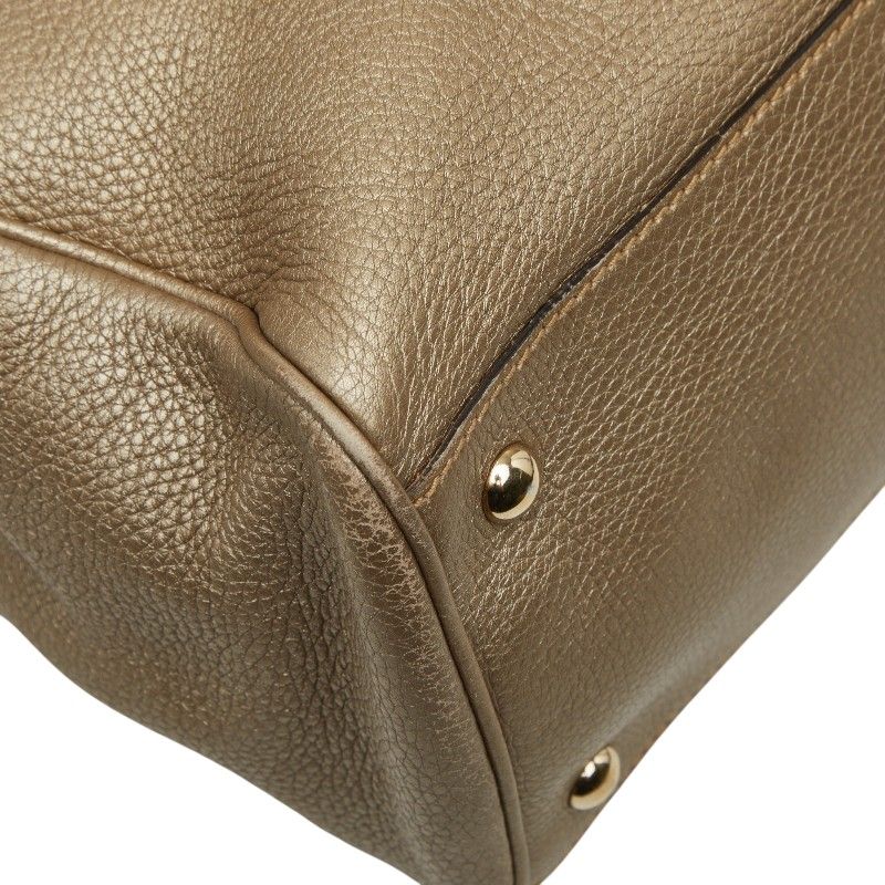 Gucci Bambu 2-Way Shoulder Bag Gold Brown Leather — view 7