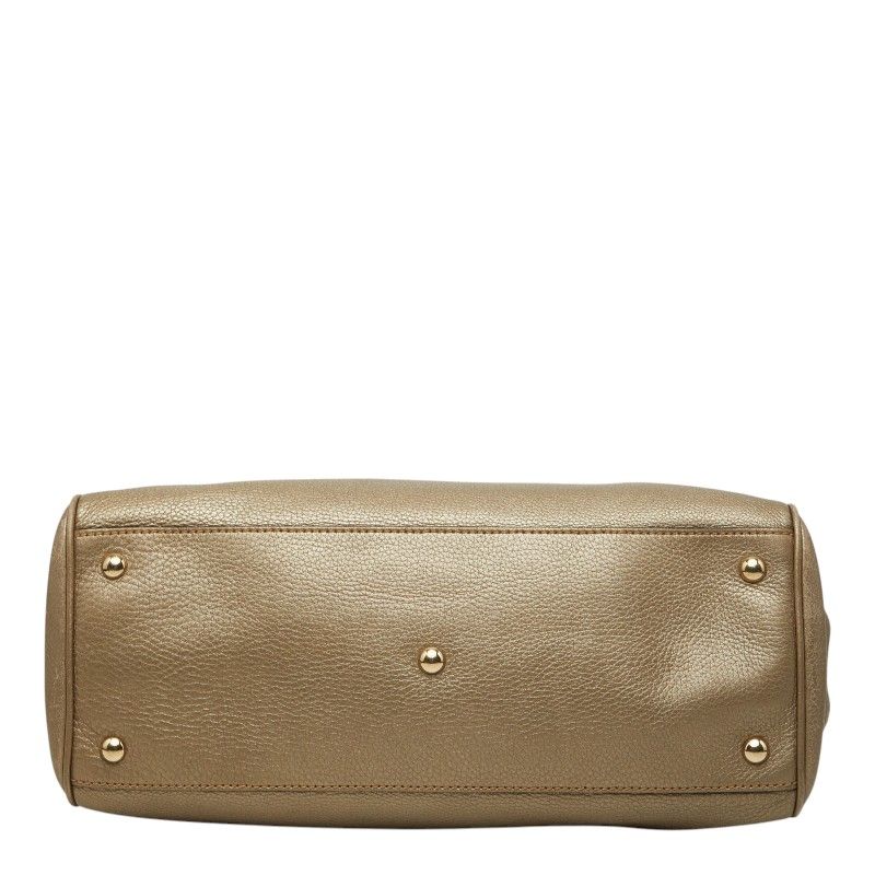 Gucci Bambu 2-Way Shoulder Bag Gold Brown Leather — view 3