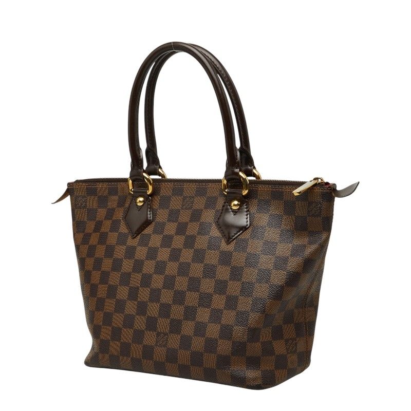 Louis Vuitton Damier Saleya PM Tote Brown Leather — view 2