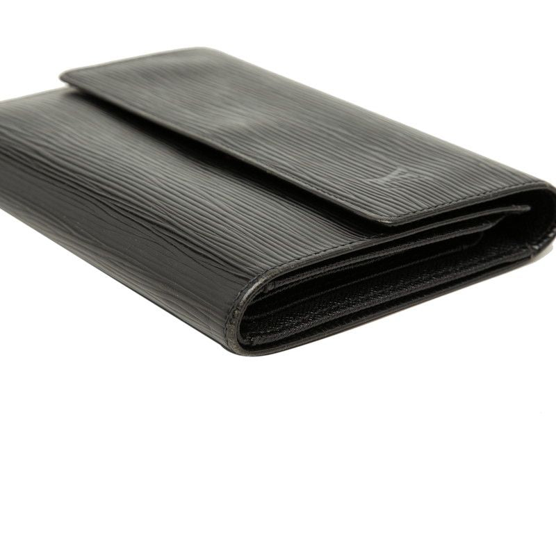 Louis Vuitton Epi Porte Tresor le Tuy Papier Trifold Wallet Black Leather — view 5