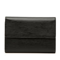 Louis Vuitton Epi Porte Tresor le Tuy Papier Trifold Wallet Black Leather