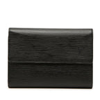 Louis Vuitton Epi Porte Tresor le Tuy Papier Trifold Wallet Black Leather