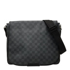Louis Vuitton Damier Graphite Daniel MM Crossbody Shoulder Bag Black Leather