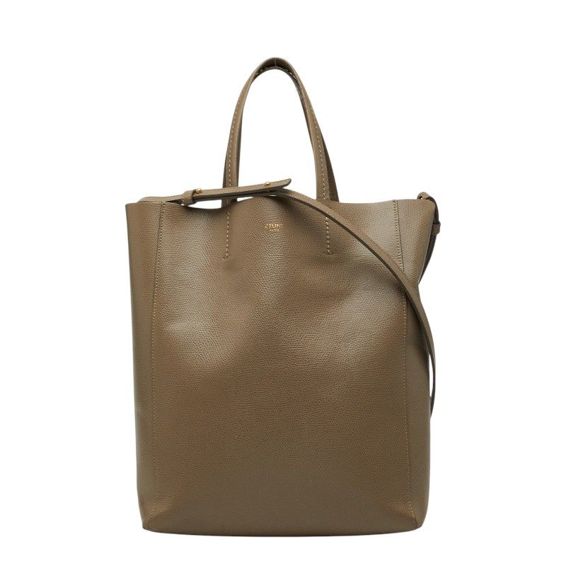 Celine Vertical Cabas Small 2-Way Shoulder Bag Gray Leather