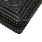 Chanel Boy Quilted CC Logo Chain Shoulder Bag Black Lambskin — view 7