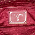 Prada Logo Tote Pink Nylon Leather — view 7