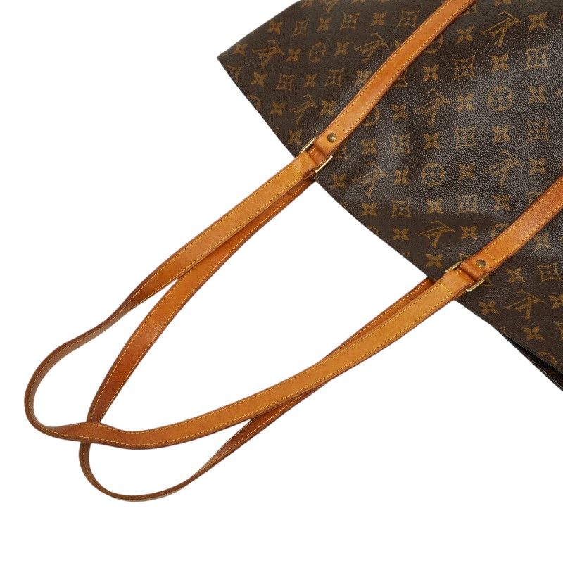 Louis Vuitton Monogram Sac Shopping Tote Shoulder Bag Brown Leather — view 8