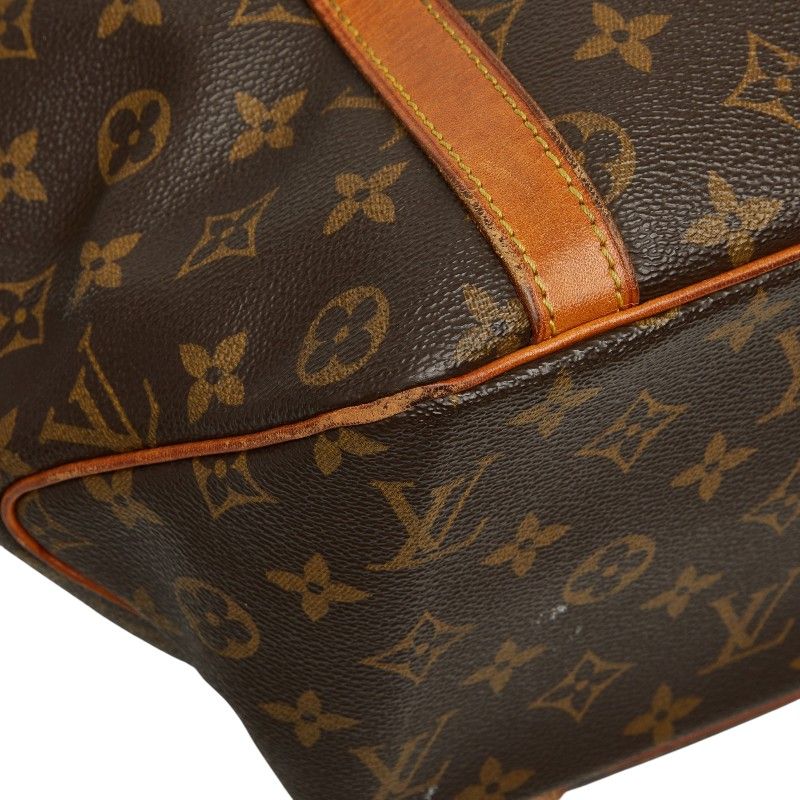 Louis Vuitton Monogram Sac Shopping Tote Shoulder Bag Brown Leather — view 5
