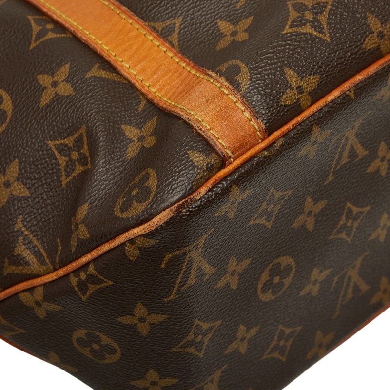 Louis Vuitton Monogram Sac Shopping Tote Shoulder Bag Brown Leather — view 7