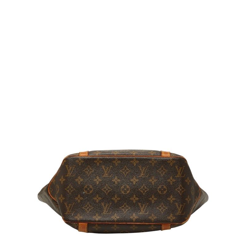 Louis Vuitton Monogram Sac Shopping Tote Shoulder Bag Brown Leather — view 3