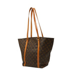 Louis Vuitton Monogram Sac Shopping Tote Shoulder Bag Brown Leather — view 2