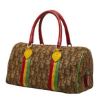 Dior Lotta Rasta Line Mini Boston Bag Brown Red Yellow Green Leather — view 2
