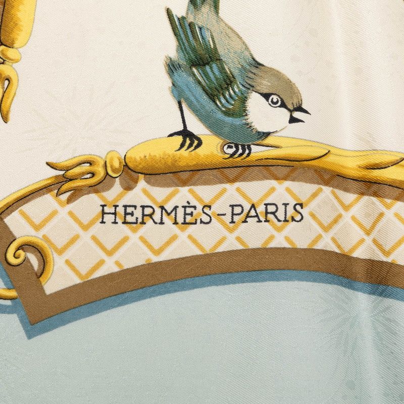 Hermes Carre 90 la Cle Des Champs Key to Freedom Scarf Large Blue Multicolor — view 5