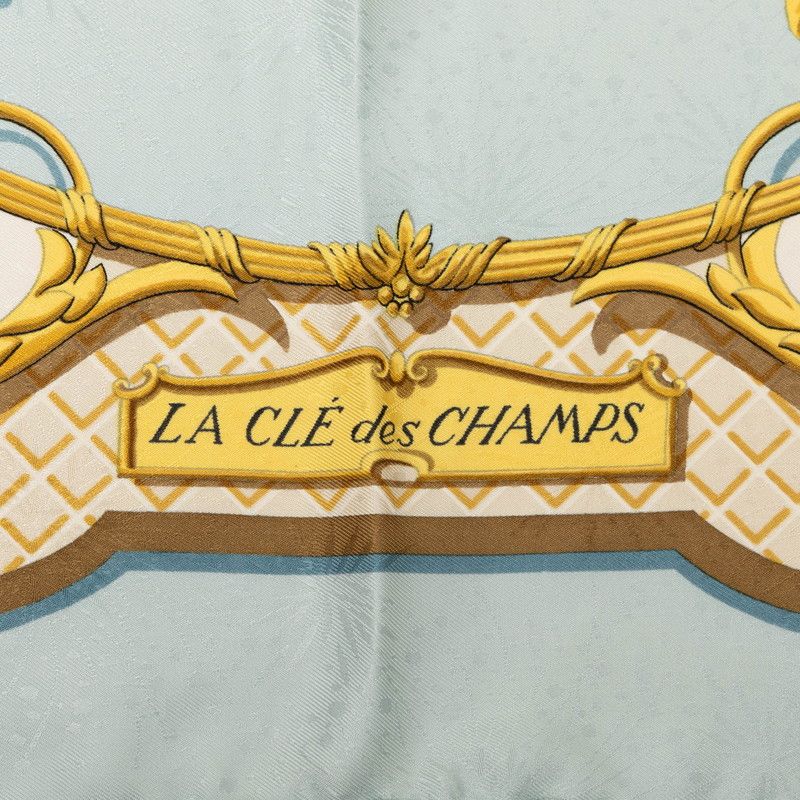 Hermes Carre 90 la Cle Des Champs Key to Freedom Scarf Large Blue Multicolor — view 2