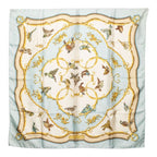 Hermes Carre 90 la Cle Des Champs Key to Freedom Scarf Large Blue Multicolor