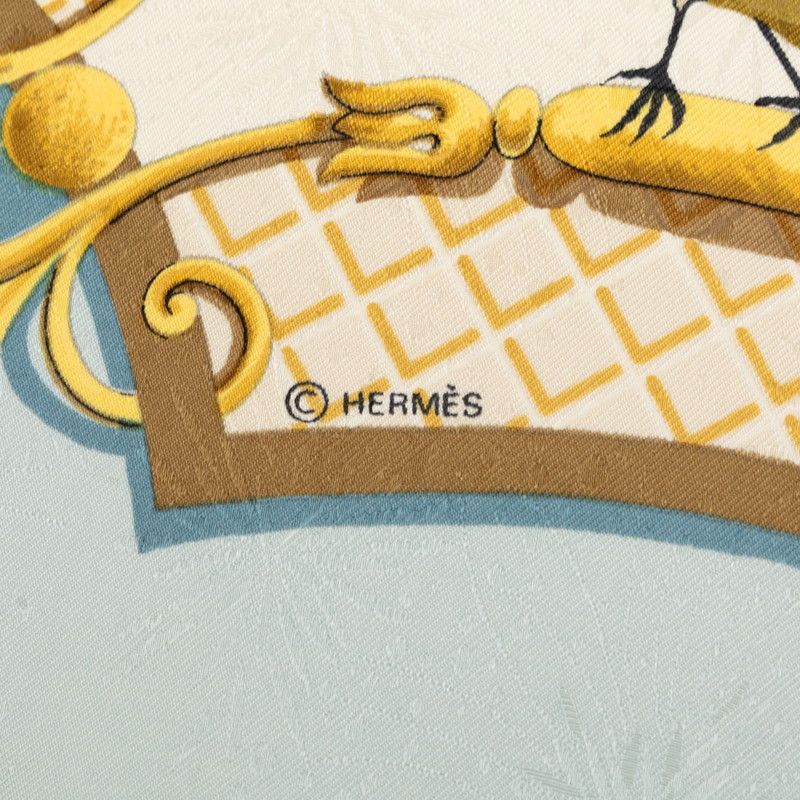 Hermes Carre 90 la Cle Des Champs Key to Freedom Scarf Large Blue Multicolor — view 6