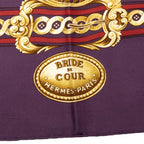 Hermes Carre 90 Bridede Cour Scarf Large Purple Multicolor Silk — view 2