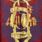 Hermes Carre 90 Bridede Cour Scarf Large Purple Multicolor Silk — view 5