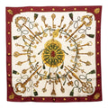 Hermes Carre 90 les Cles the Keys Rare Key Pattern Scarf Large Wine