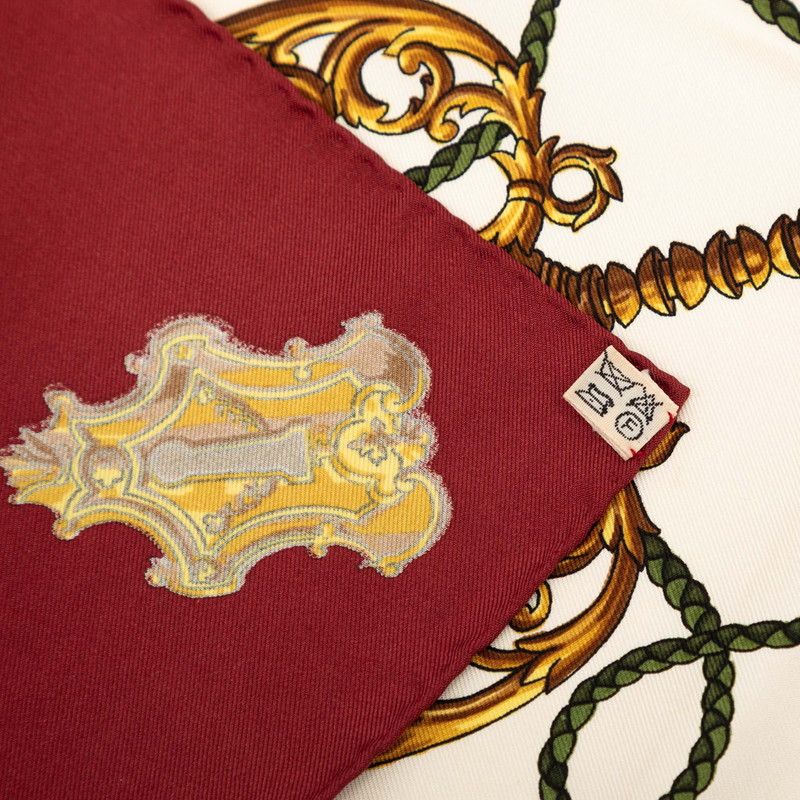 Hermes Carre 90 les Cles the Keys Rare Key Pattern Scarf Large Wine — view 7