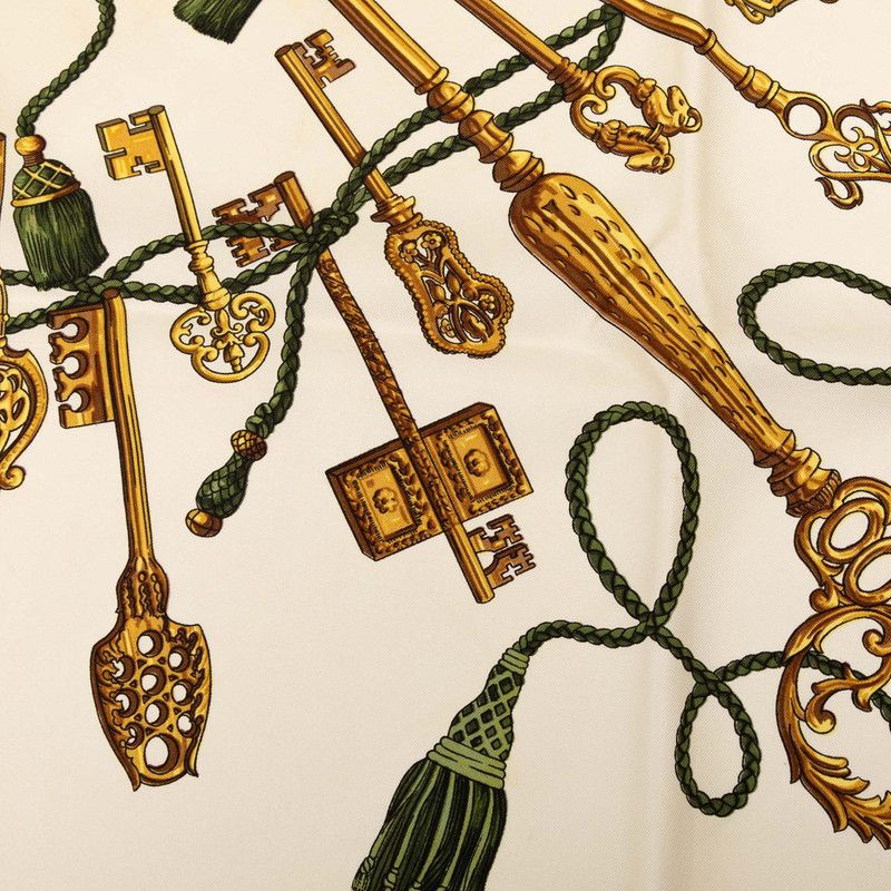Hermes Carre 90 les Cles the Keys Rare Key Pattern Scarf Large Wine — view 3