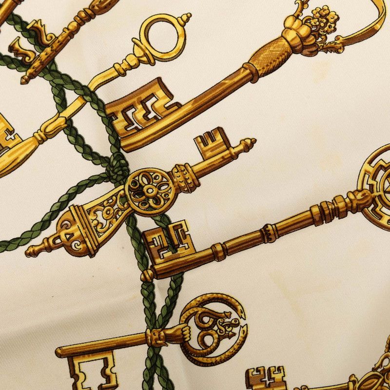 Hermes Carre 90 les Cles the Keys Rare Key Pattern Scarf Large Wine — view 5
