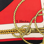 Hermes Carre 90 Chateaux D'arriere Scarf Red Black Silk — view 5