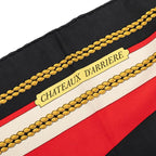 Hermes Carre 90 Chateaux D'arriere Scarf Red Black Silk — view 3