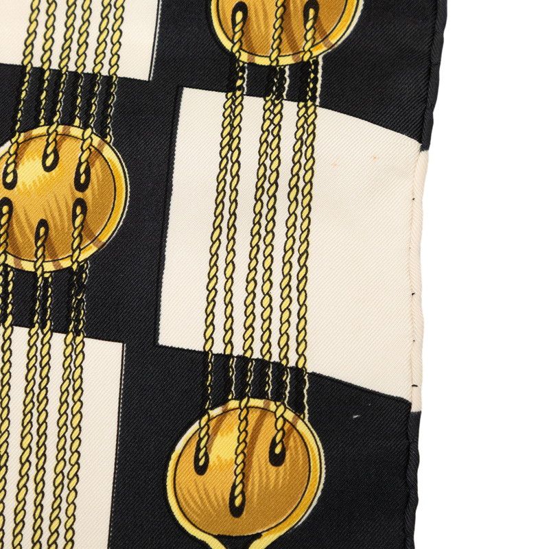 Hermes Carre 90 Chateaux D'arriere Scarf Red Black Silk — view 8