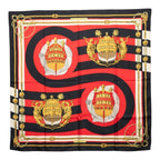 Hermes Carre 90 Chateaux D'arriere Scarf Red Black Silk