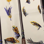 Hermes Carre 90 Flies Fly Scarf Large Black Multicolor Silk — view 5