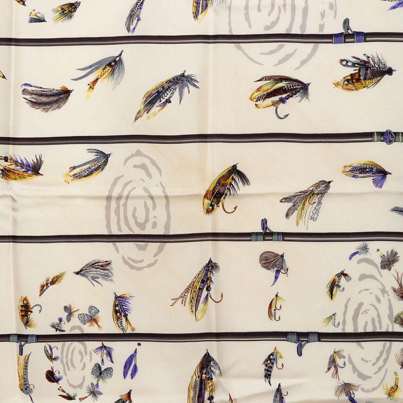 Hermes Carre 90 Flies Fly Scarf Large Black Multicolor Silk — view 3
