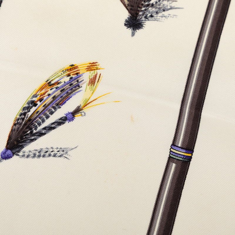 Hermes Carre 90 Flies Fly Scarf Large Black Multicolor Silk — view 4