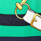 Hermes Carre 90 Apron D'or Yellow Gold Spurs Scarf Green Navy Silk — view 6