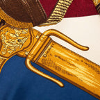 Hermes Carre 90 Grand Uniforme Uniform Scarf Large Blue Multicolor Silk — view 6
