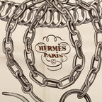 Hermes Carre 90 Equipages Carriage Scarf Large Beige Multicolor Silk — view 6