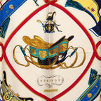 Hermes Carre 90 Spring Scarf Large White Multicolor Silk — view 2