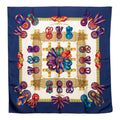 Hermes Carre 90 les Rubans du Cheval Horse Ribbon Decoration Scarf Large Navy