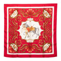 Hermes Carre 90 Cheval Turc Turkish Horse Scarf Red White Silk