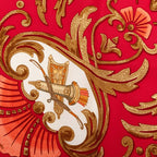 Hermes Carre 90 Cheval Turc Turkish Horse Scarf Red White Silk — view 3