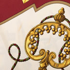 Hermes Carre 90 les Cles the Keys Rare Key Scarf Ivory Wine Red Silk — view 6