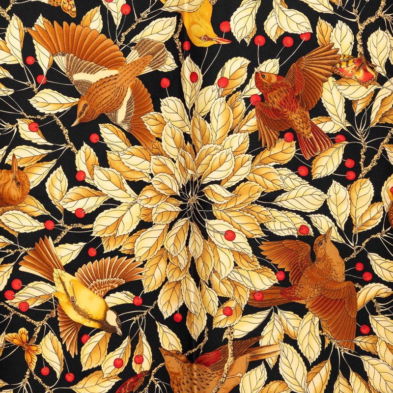 Hermes Carre 90 les Merises Cherry Scarf Large Black Multicolor Silk — view 4